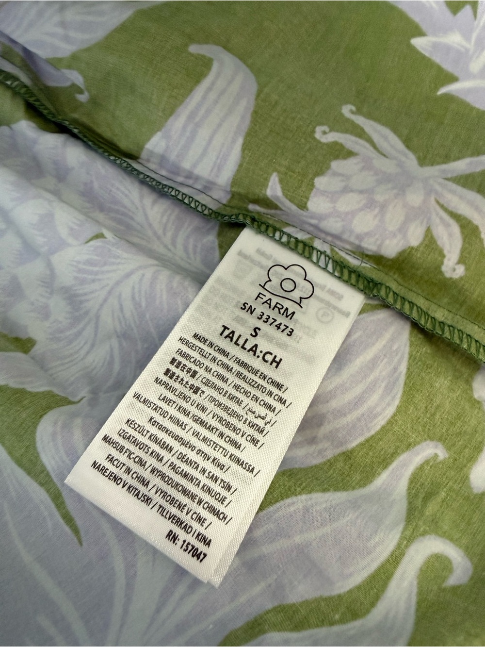 FARM Rio Tropical Swing Mix Mini Dress Tiered Ruffle Sleeves Size S NEW D90 - Picture 6 of 6